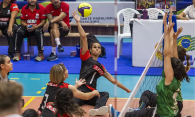 Partida pela última edição do Brasileiro de vôlei sentado (Foto: Alessandra Cabral/CPB)