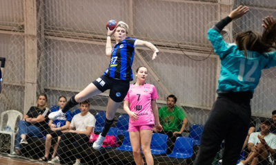 Tayna Krause em ação em partida do Pinheiros no Super Paulistão (Gabriella Garbim/ECP)