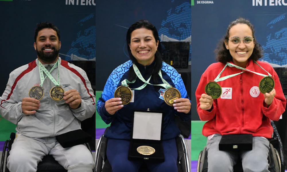 Jovane Guissone, Monica Santos e Rayssa Veras na Copa Brasil de paraesgrima