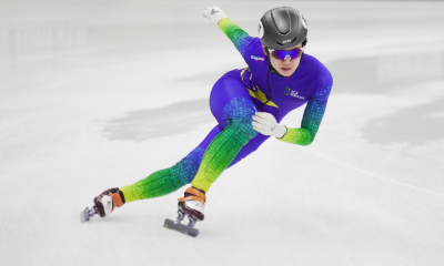 Lucas Koo na etapa de Bormio da Copa do Mundo Júnior de short track