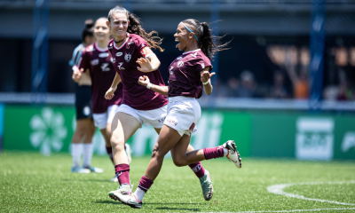 Jogadoras da Ferroviária celebrando gol em vitória na Copinha Feminina (Foto: Jhony Inácio/Ag. Paulistão)