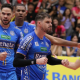 Bruninho comemorando ponto em vitória do Vôlei Renata sobre o Joinville pela Superliga (Karen Fontes/Vôlei Renata)