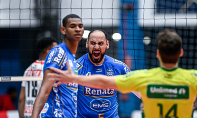 Jogadores do Vôlei Renata durante a Superliga