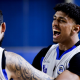 Jogadores do Pinheiros celebrando uma vitória no NBB (Carol Coelho/ECP)