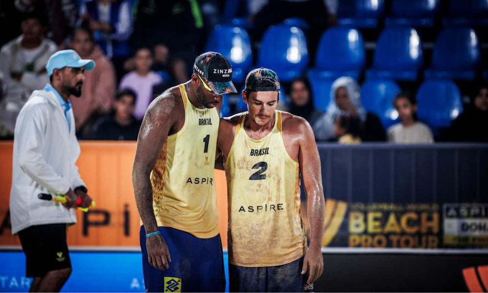 Evandro e Arthur no Finals do Circuito Mundial de vôlei de praia