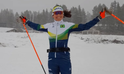 Bruna Moura em prova de esqui cross-country na Suíça