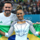 Francisco Porath e Rebeca Andrade nos Jogos Olímpicos de Paris