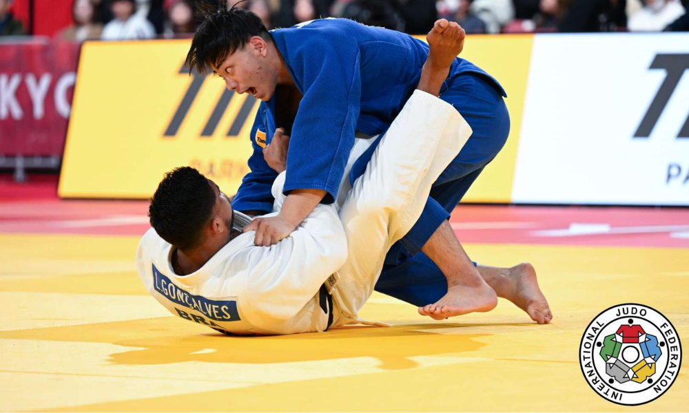 Leonardo Gonçalves é derrubado por atleta japonês no Grand Slam de Tóquio