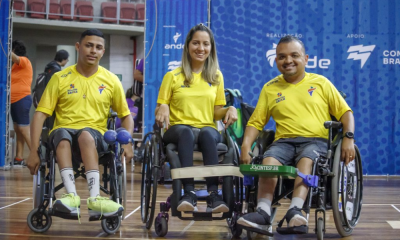 Iuri Tauan compete internacionalmente pela equipe BC1 / BC2, ao lado de Maciel Santos e Andreza Vitória . Foto: Grazie Batista