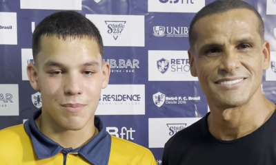 Rivaldo e um de seus filhos que joga a Copinha pelo Retrô