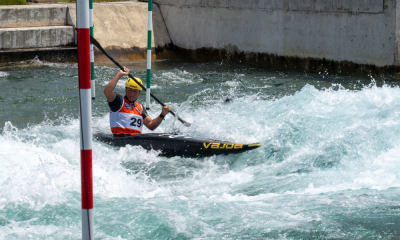 Ana Sátila em prova do Rio Open de canoagem slalom