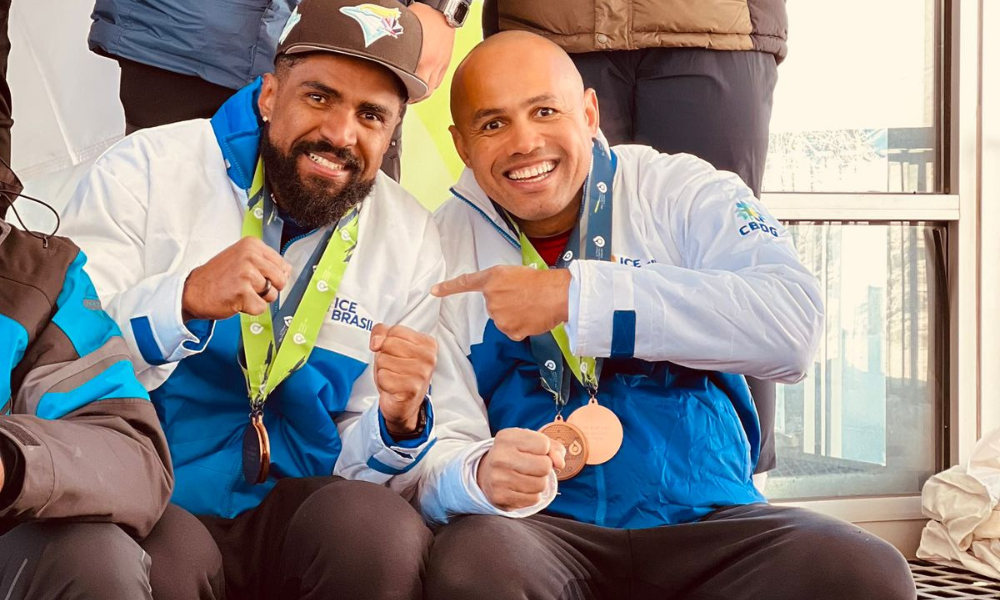 Edson Bindilatti e Edson Martins na Copa América de bobsled