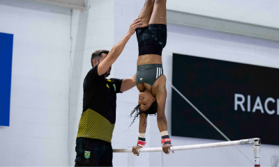 Rebeca Andrade em treino da seleção brasileira de ginástica artística